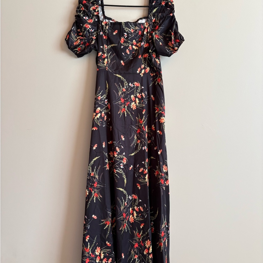 Floral Black Dress